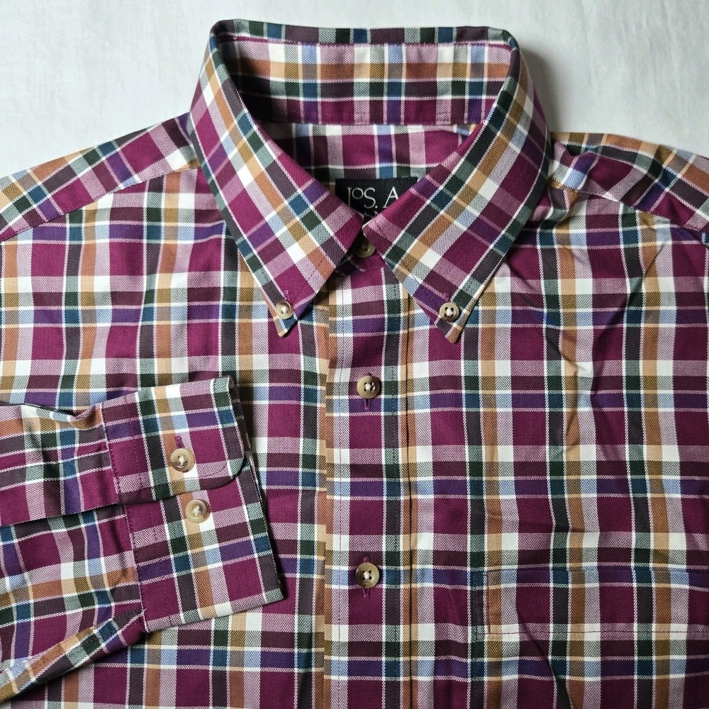Jos A Bank Shirt Traveler's Collection Button Down Long Sleeve‎ Mens Small